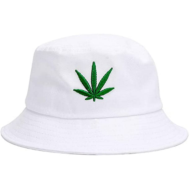 Sun UV Cannabis Leaf Hats Foldable Weed Bucket Hat Marijuana Unisex 